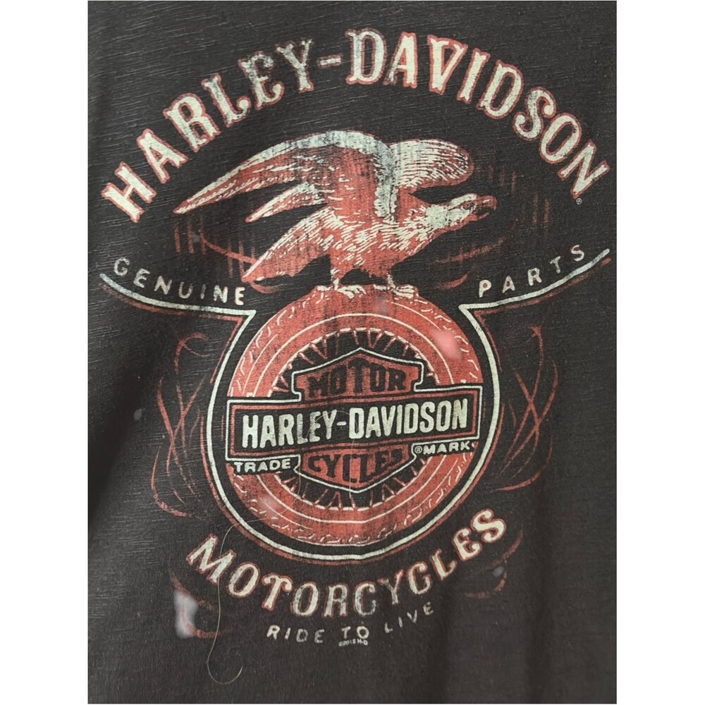 Harley Davidson Womens Black Denton County Texas Ride To Live Wings T-Shirt Size